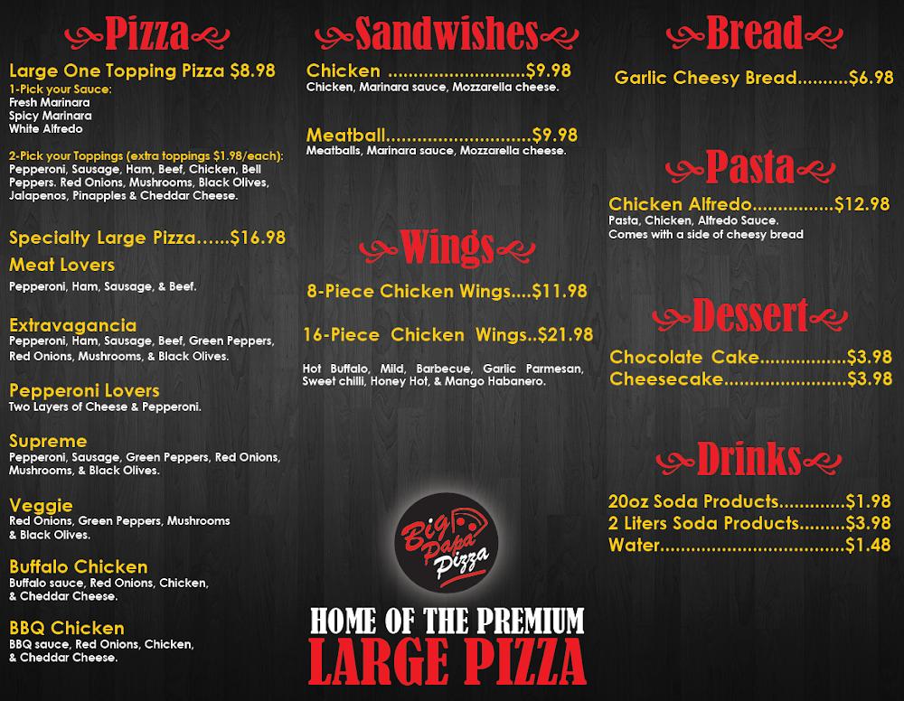 Big Papa Pizza Menu image 1